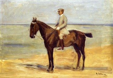  allemand - Rider sur la plage face à gauche 1911 Max Liebermann impressionnisme allemand